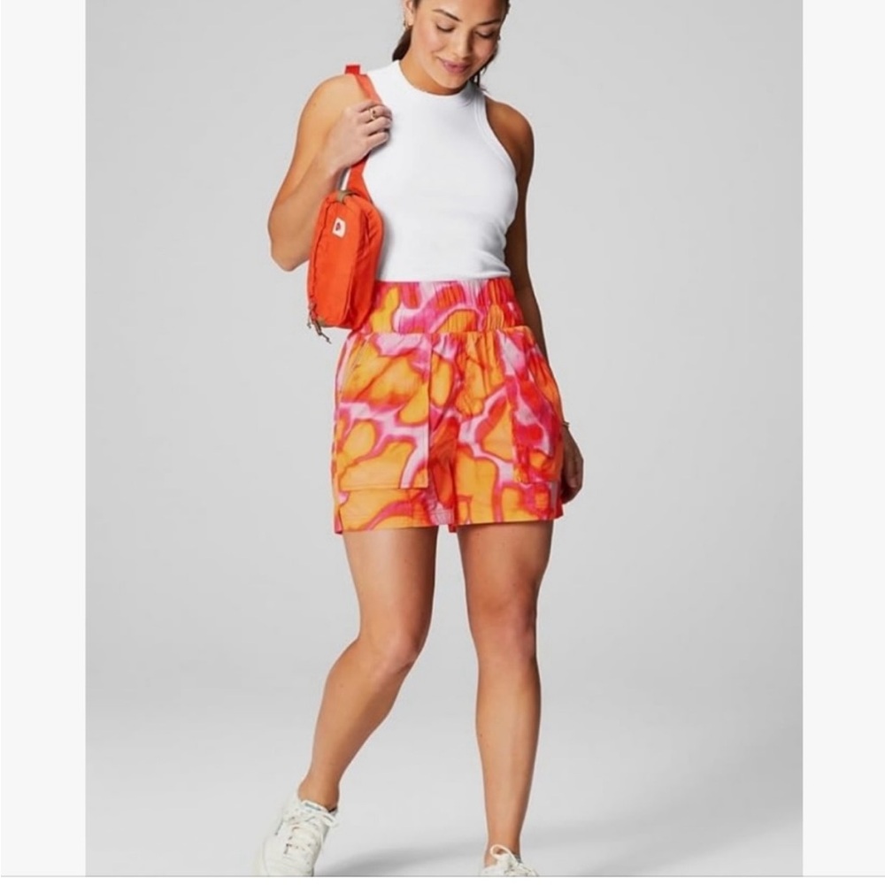 Fabletics Orange and Pink Mini Skirt Casual Resort Wear